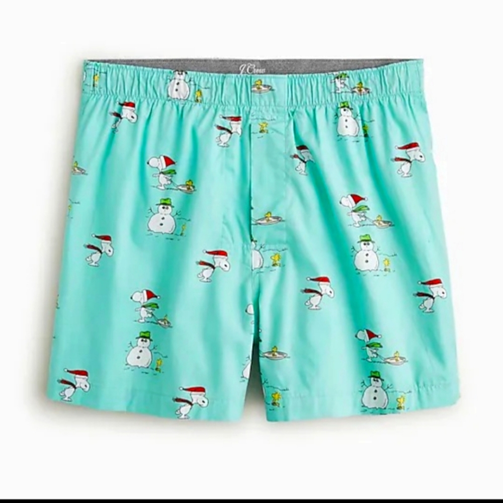J.CREW Peanuts® X J.Crew boxers Skating Snoopy Santa MED BNWT RETIRED 2025
